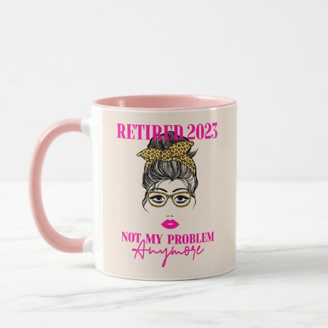Retired 2023 Retirement Women Face Lip Sunglasses  Mug (Left)