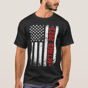 Retired 2023 us flag retirement 2023 grunge look T-Shirt