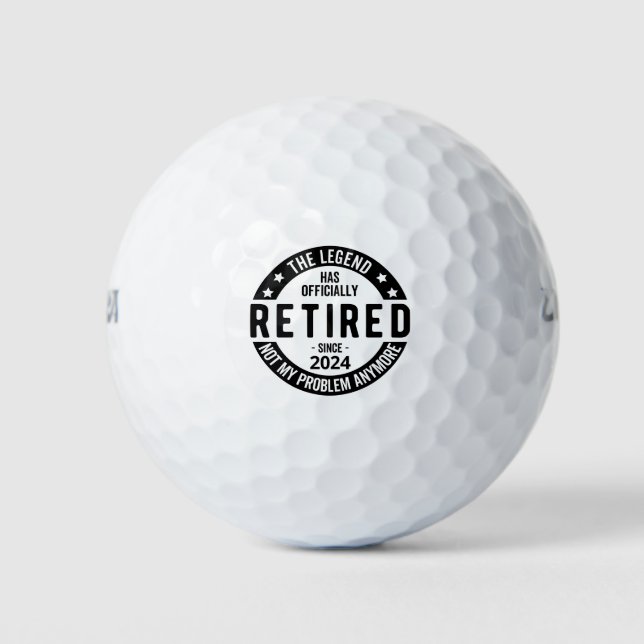 Retired 2024 Not My Problem Anymore, Funny  Golf Balls (Front)