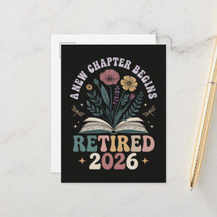 Retired 2026 A New Chapter Begins Announcement Postcard