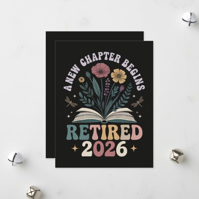 Retired 2026 A New Chapter Begins Holiday Card (Front/Back In Situ)
