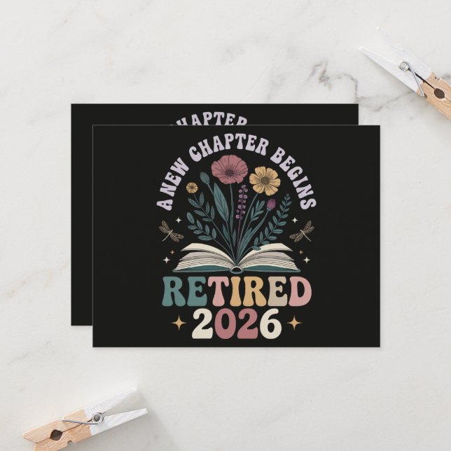 Retired 2026 A New Chapter Begins Invitation (Front/Back In Situ)