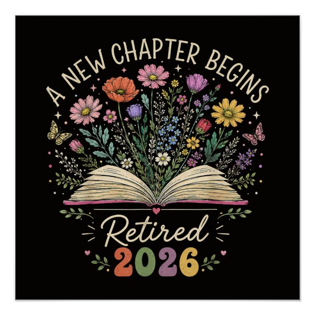 Retired 2026 A New Chapter Begins Retirement Poster (Front)