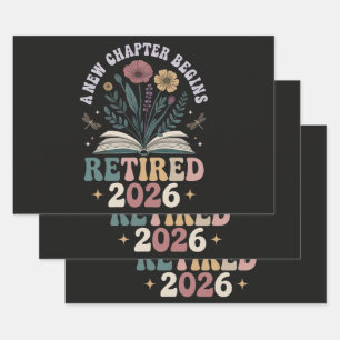 Retired 2026 A New Chapter Begins Wrapping Paper Sheet