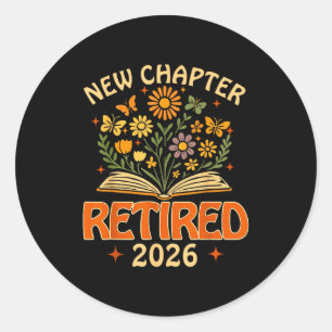 Retired 2026 New Chapter Vintage Boho Floral Retir Classic Round Sticker