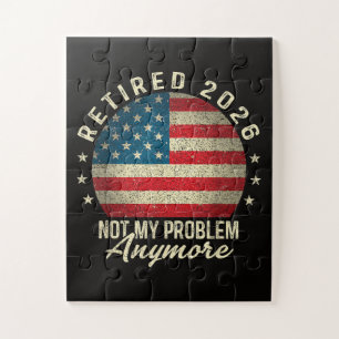 Retired 2026 not My Problem Anymore US Flag Jigsaw Puzzle