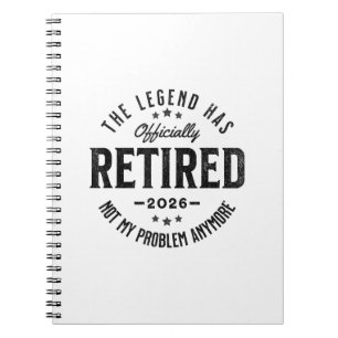 Retired 2026 not My Problem Anymore Vintage Retro Notebook