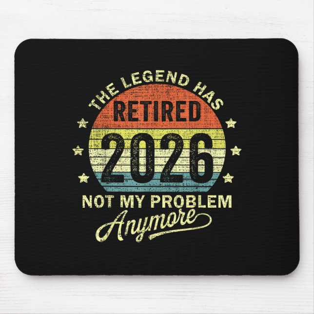 Retired 2026 Retirement 2026  Mouse Mat (Front)