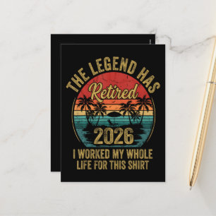 Retired 2026 Worked Whole Life For This Retiret Holiday Postcard
