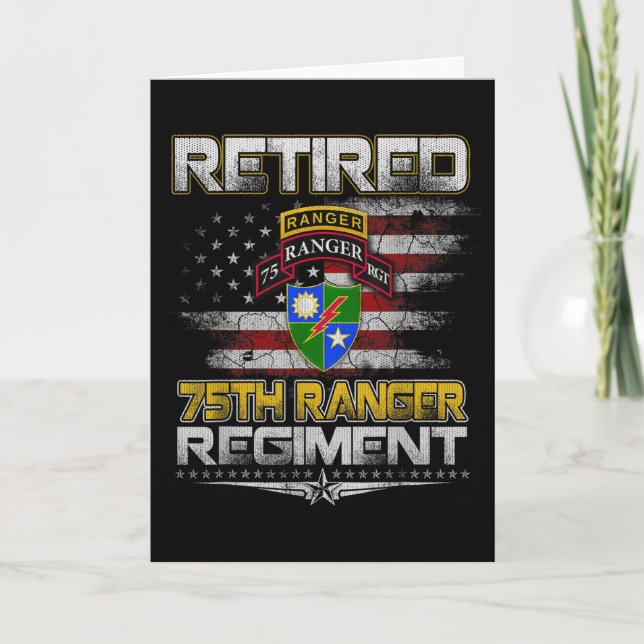 Retired 75th Ranger Regiment Veteran Patriotic Dad Card (Front)