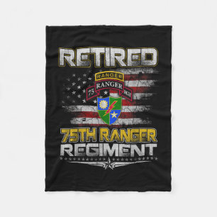 Retired 75th Ranger Regiment Veteran Patriotic Dad Fleece Blanket