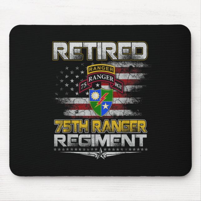 Retired 75th Ranger Regiment Veteran Patriotic Dad Mouse Mat (Front)