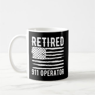 Retired 911 Operator Profession American Flag Coffee Mug
