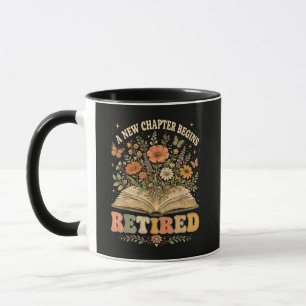 Retired A New Chapter Begins Retro Floral Book Mug