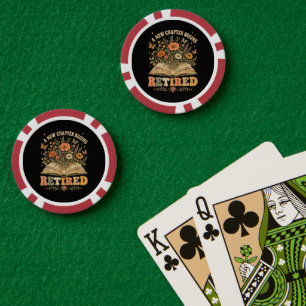 Retired A New Chapter Begins Retro Floral Book Poker Chips