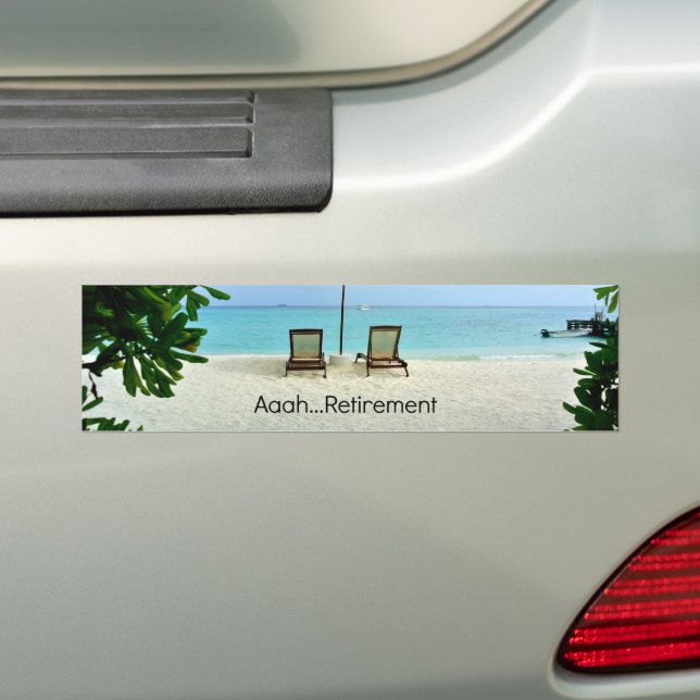 Retired - Aaah...Retirement Bumper Sticker (On Car)