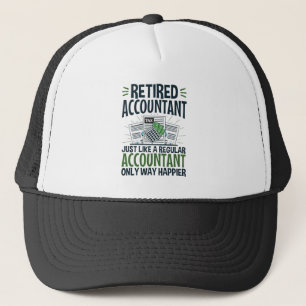 Retired Accountant Funny CPA Retirement Happier Trucker Hat