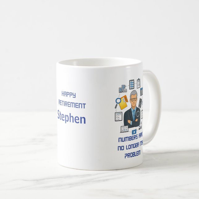 Retired Accountant Mug – Funny Retirement Gift  (Front Right)