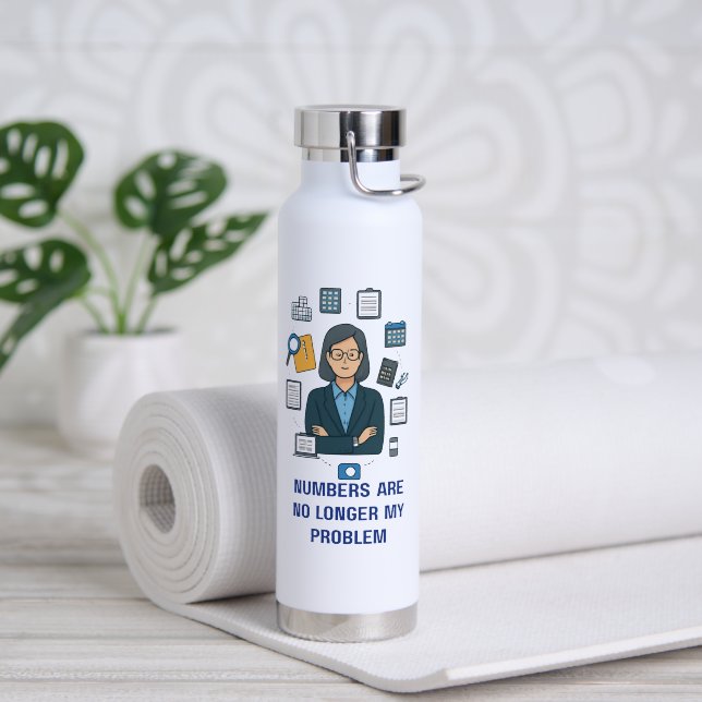 Retired Accountant  Water Bottle Funny  Gift (Yoga (Rotated))