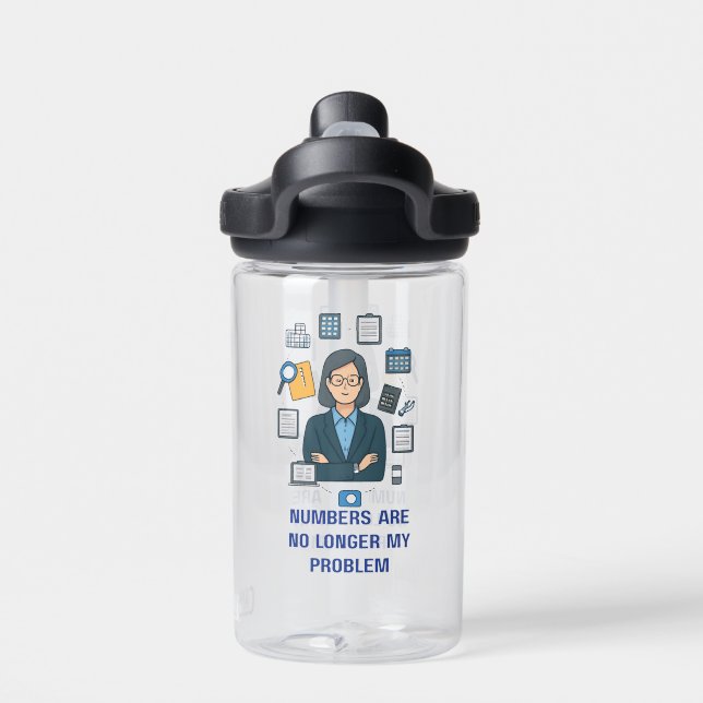 Retired Accountant  Water Bottle Funny  Gift (Back)