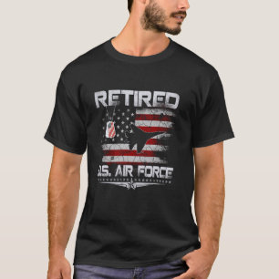 Retired Air Force Veteran USA Flag Patriotic Veter T-Shirt