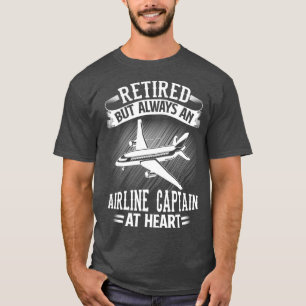 Retired Airline Captain  Pilot Retirement Gift T-Shirt