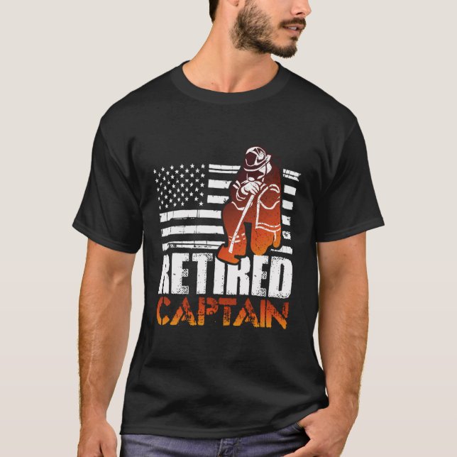 Retired American Firefighter Captain Retirement Gi T-Shirt (Front)