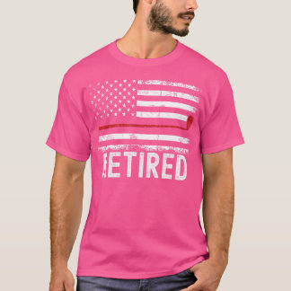 Retired American Flag Golfing Patriotic Golf Club T-Shirt