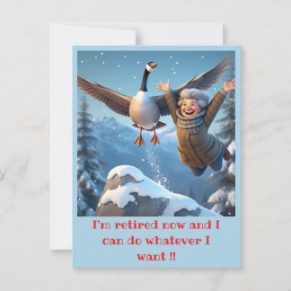 " RETIRED AND HAPPY " POSTCARD