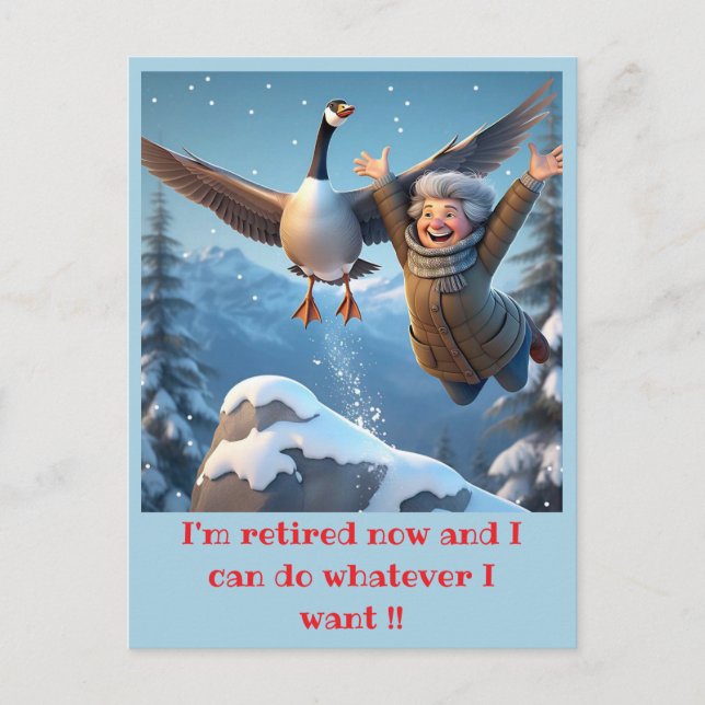 " RETIRED AND HAPPY " POSTCARD (Front)