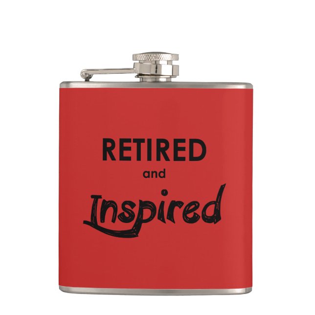 Retired And Inspired Hip Flask (Front)