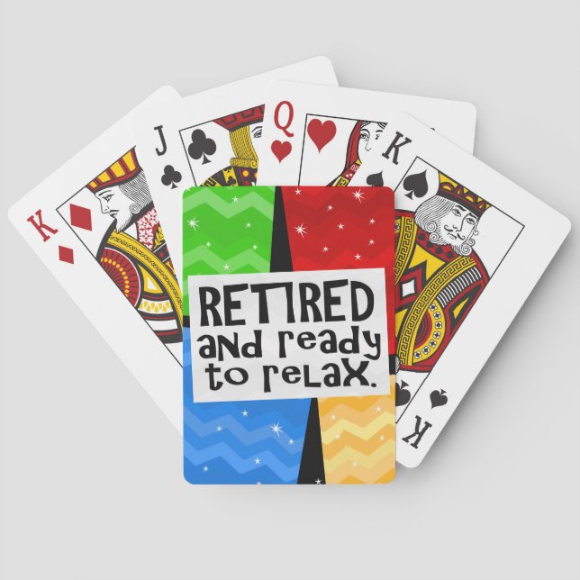 Retired and Ready to Relax, Funny Retirement Playing Cards (Back)