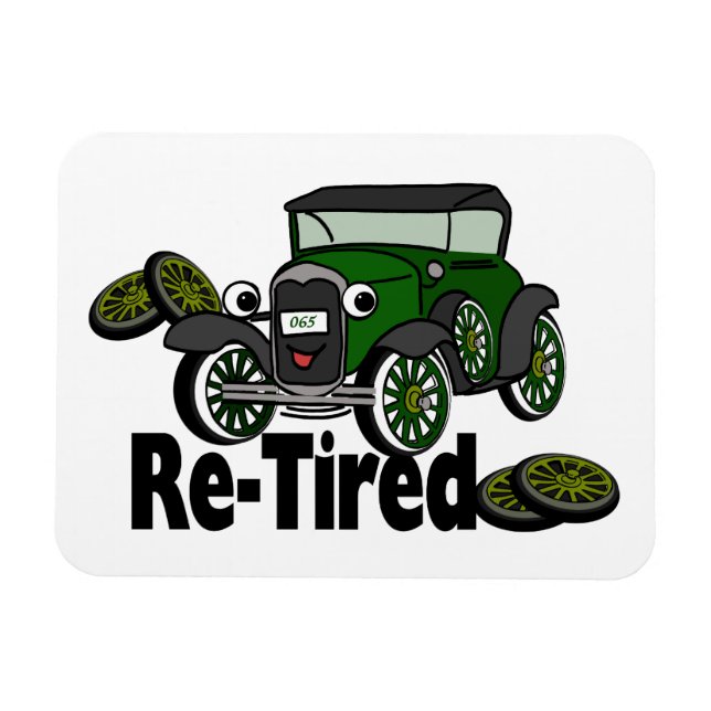 ReTired Antique Car Humour Magnet (Horizontal)