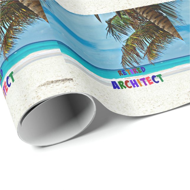 Retired Architect, beach fun Wrapping Paper (Roll Corner)