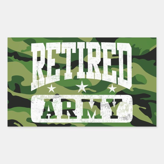 Retired Army Rectangular Sticker (Front)