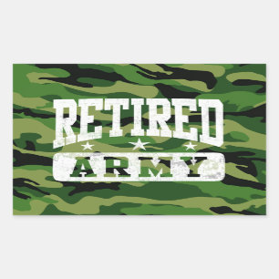 Retired Army Rectangular Sticker