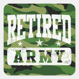 Retired Army Square Sticker
