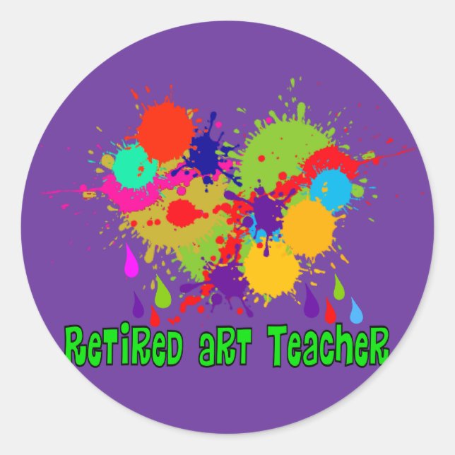 Retired Art Teacher Gifts Classic Round Sticker (Front)