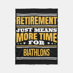 Retired Biathlon Lover Funny Runner Saying Retirem Fleece Blanket
