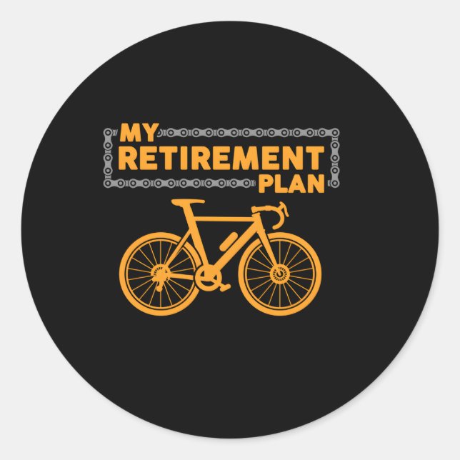 Retired Bike Rider Bicycle Cyclist For Classic Round Sticker (Front)