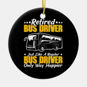 Retired Bus Driver Ceramic Tree Decoration