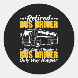 Retired Bus Driver Classic Round Sticker