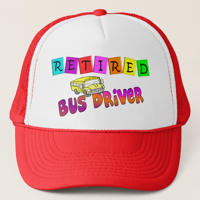 Retired Bus Driver Gifts Trucker Hat (Front)