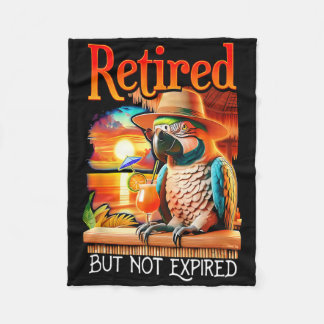 Retired But Not Expired Parrot Summer Vacation Ret Fleece Blanket