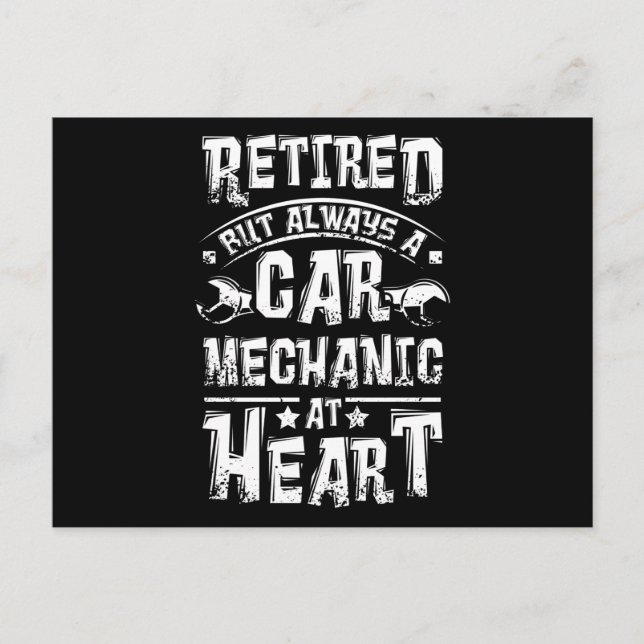 Retired Car Mechanic Postcard (Front)