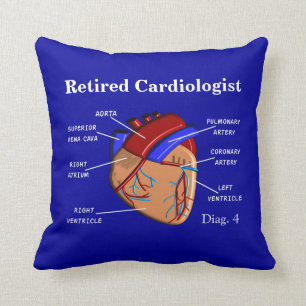 Retired Cardiologist Pillow "Diagram of a Heart"