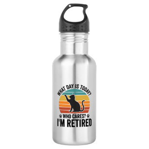 Retired Cat Vintage Sunset Funny Quote T-Shirt Des 532 Ml Water Bottle