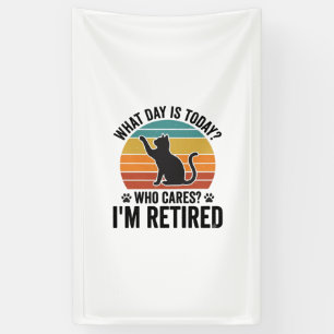 Retired Cat Vintage Sunset Funny Quote T-Shirt Des Banner