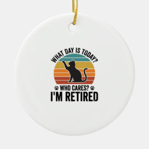 Retired Cat Vintage Sunset Funny Quote T-Shirt Des Ceramic Tree Decoration