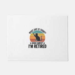 Retired Cat Vintage Sunset Funny Quote T-Shirt Des Doormat